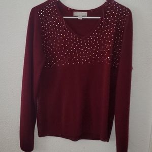 Burgundy long sleeve top